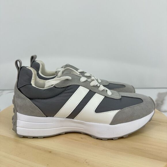 J/Slides Jonnie Luxe Nylon Sneakers Shoes Women’s 9 Grey White Casual Comfort - Picture 2 of 14
